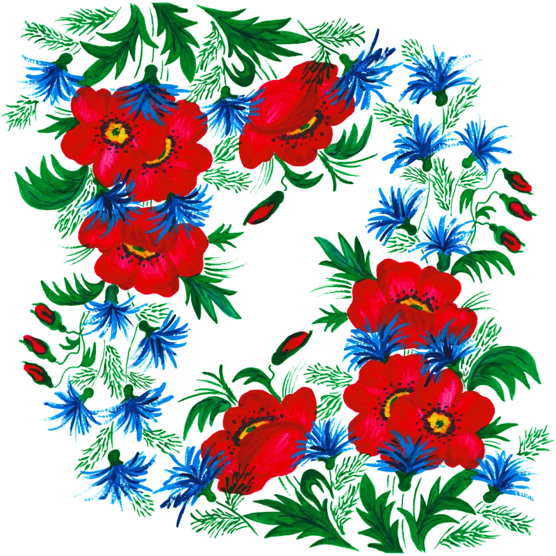 Border Flowers Watercolor Stickdatei – Blumen