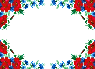 Border Flowers Watercolor Stickdatei