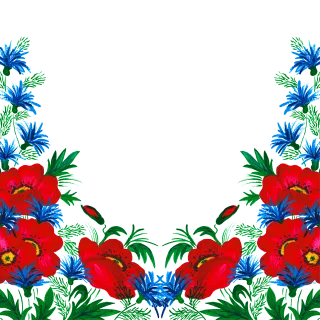 Border Flowers Watercolor Stickdatei
