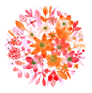 Flowers Happy birthday Watercolor Stickdatei