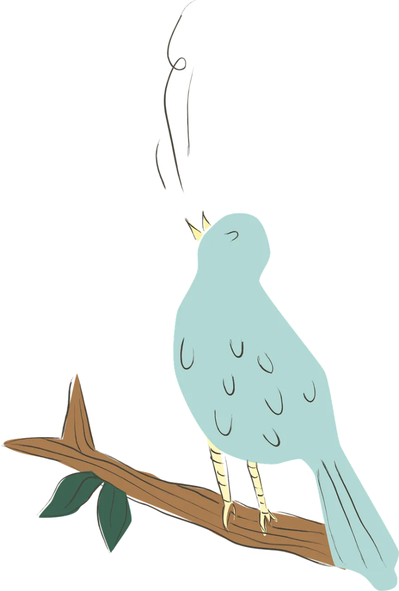 Bird Perched Singing Stickdatei – Tiere