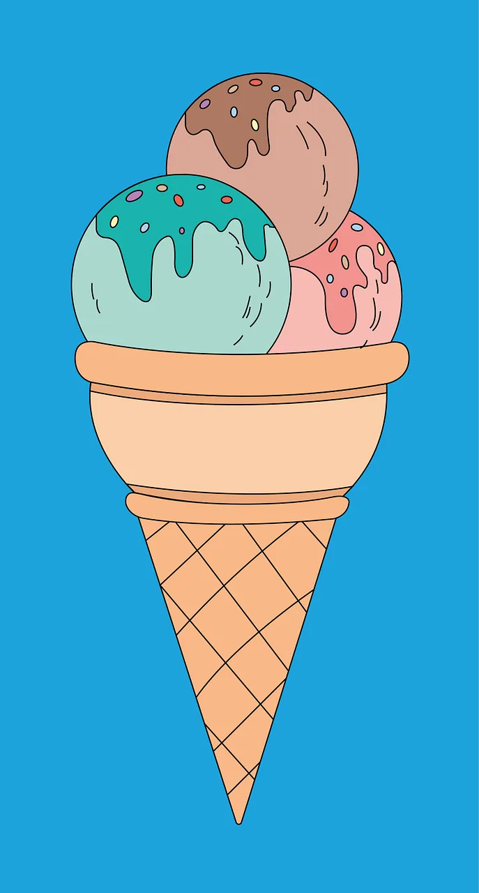 Ice cream Scoops Conee Stickdatei – Essen & Trinken