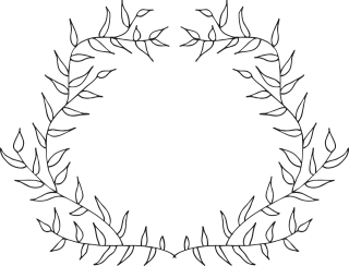 Frame Leaves Line art Stickdatei