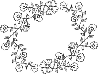 Flowers Wreath Circle Stickdatei