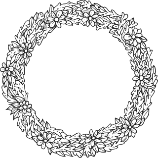 Frame Wreath Flowers Stickdatei – Weihnachten