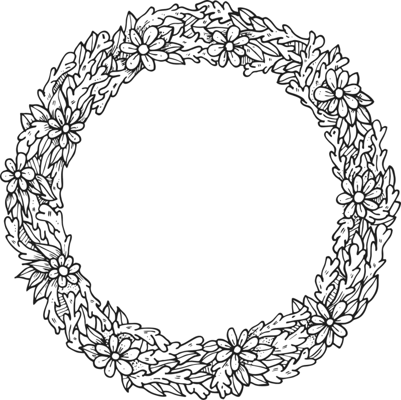 Frame Wreath Flowers Stickdatei – Weihnachten