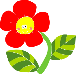 Cheerful flower Baby flower Cartoon flower Stickdatei
