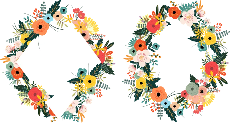Frame Flowers Wreath Stickdatei – Weihnachten