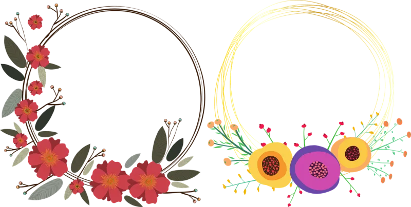 Flowers Frame Boundary Stickdatei – Blumen