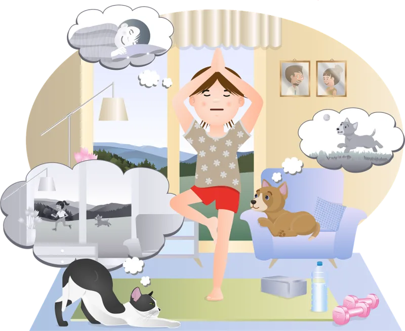 Yoga Girl Living room Stickdatei – Sport