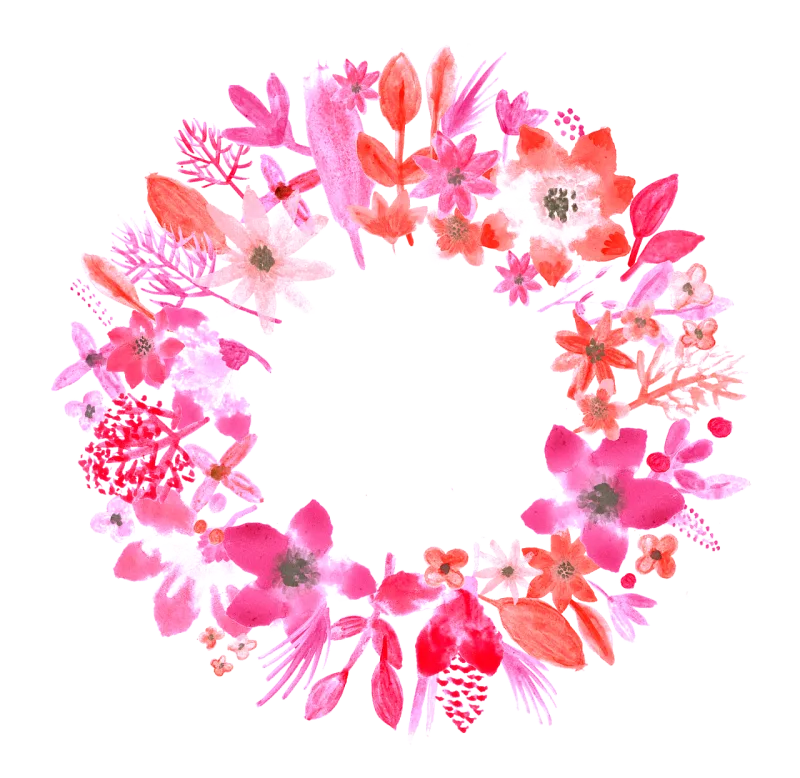 Border Flowers Watercolor Stickdatei – Weihnachten
