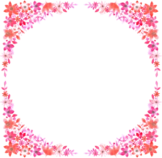 Flowers Frame Watercolor Stickdatei