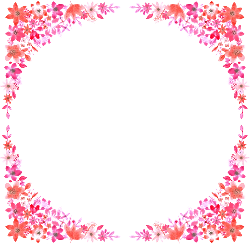Flowers Frame Watercolor Stickdatei – Blumen