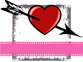 Valentine Heart Arrow Stickdatei