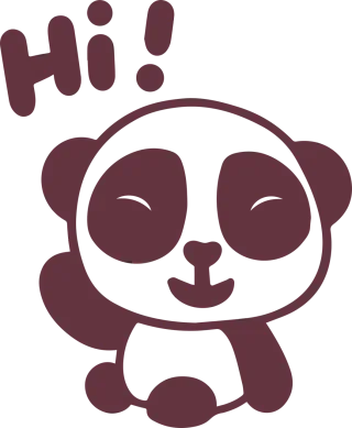Baby panda Hi Silhouette Stickdatei
