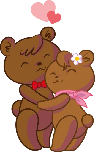 Bears Couple Love Stickdatei
