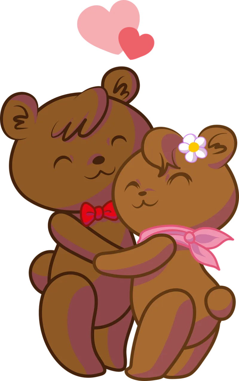 Bears Couple Love Stickdatei – Kinder