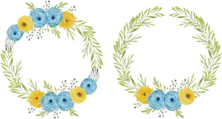 Frame Wreath Flowers Stickdatei