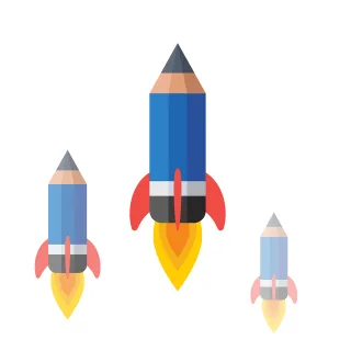 Pencil Rocket Writing Stickdatei