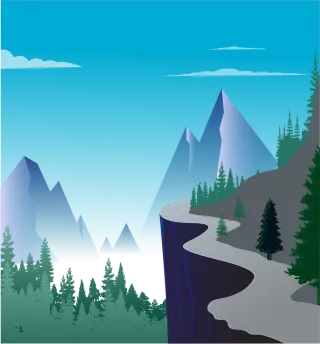Mountains Road Forest Stickdatei