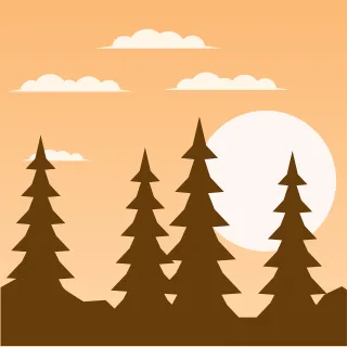 Sunset Forest Silhouette Stickdatei – Natur