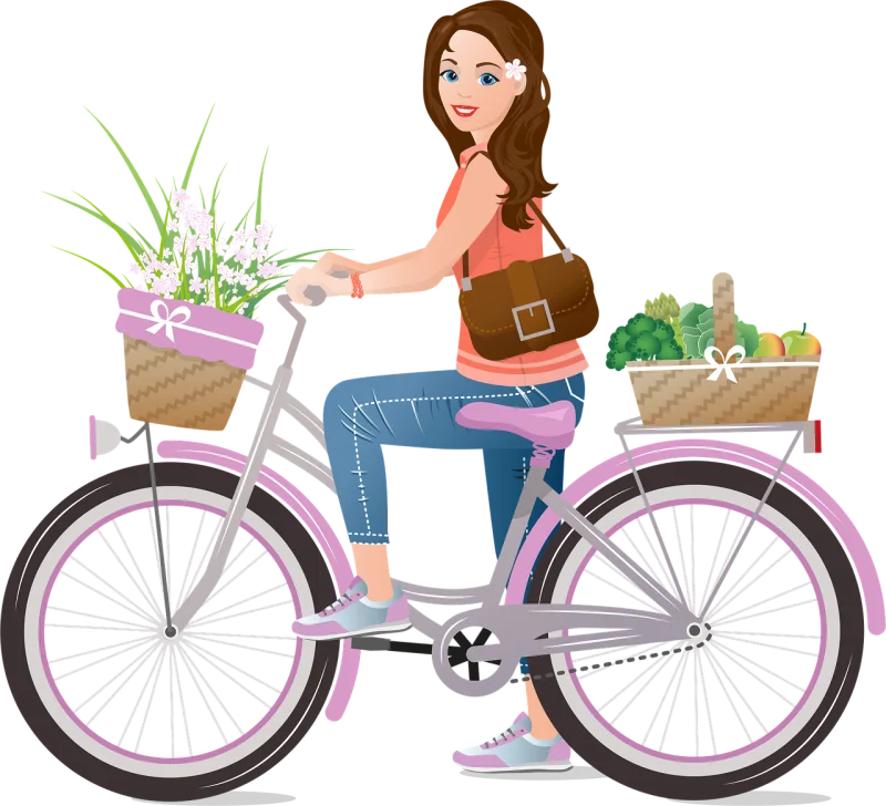 Bicycle Basket Woman Stickdatei – Sport