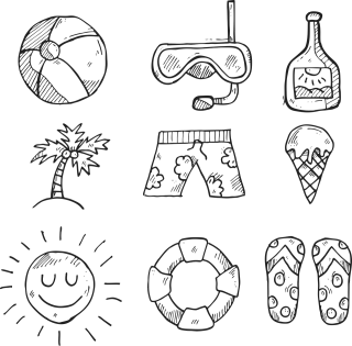 Summer Travel Icon Stickdatei