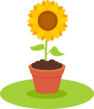 Flower Sunflower Pot Stickdatei