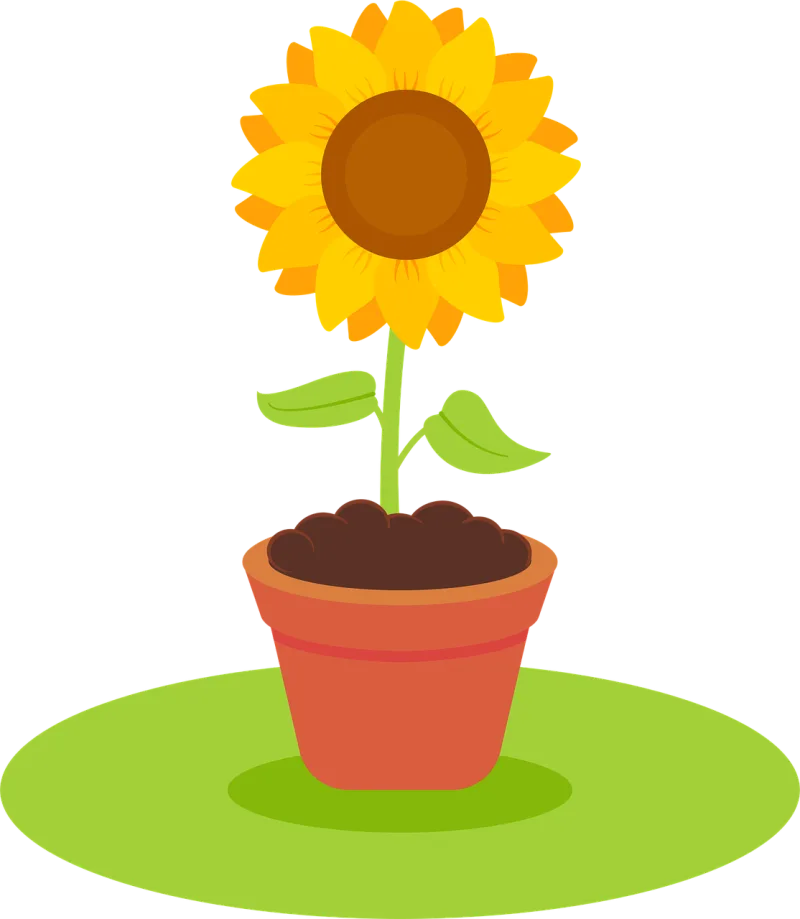 Flower Sunflower Pot Stickdatei – Blumen