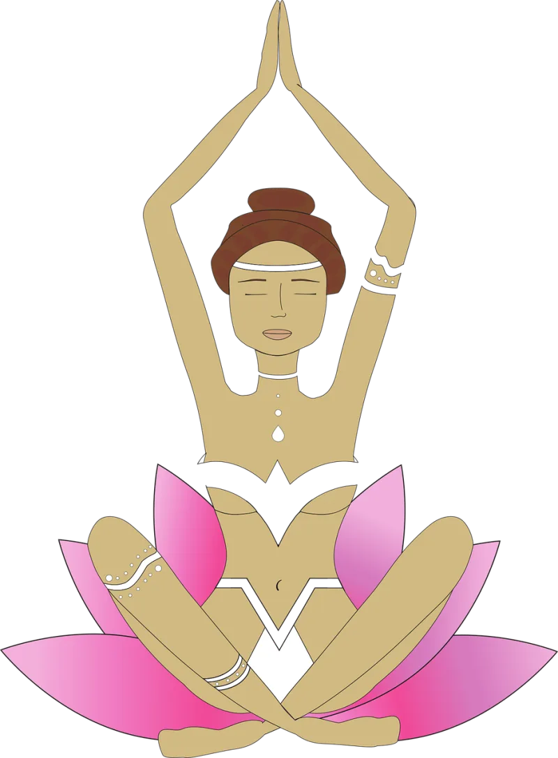 Yoga Meditation Girl Stickdatei – Blumen