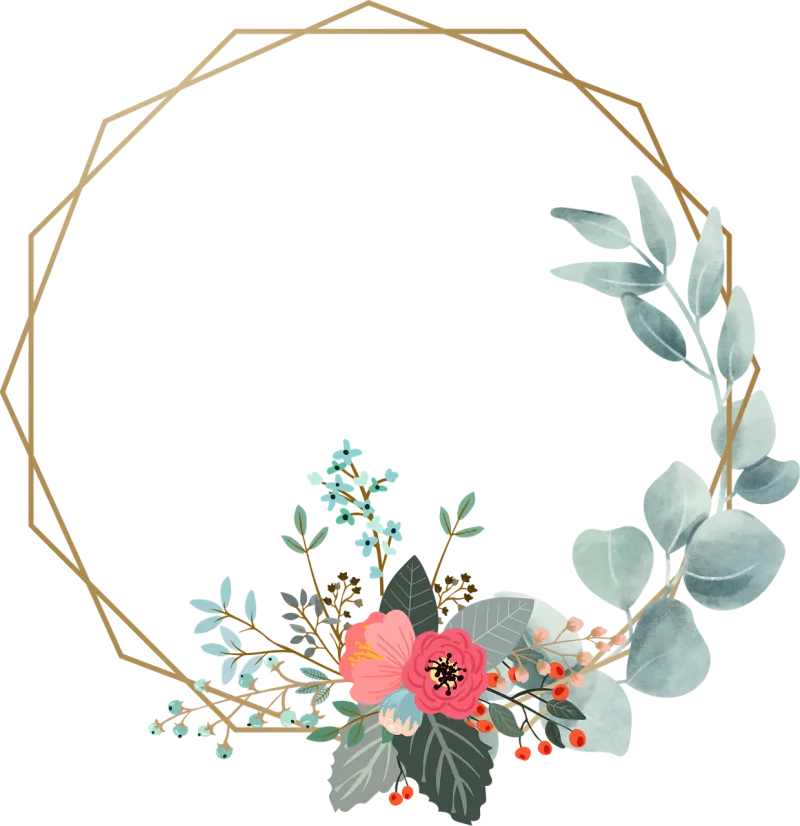 Frame Flowers Wreath Stickdatei – Weihnachten