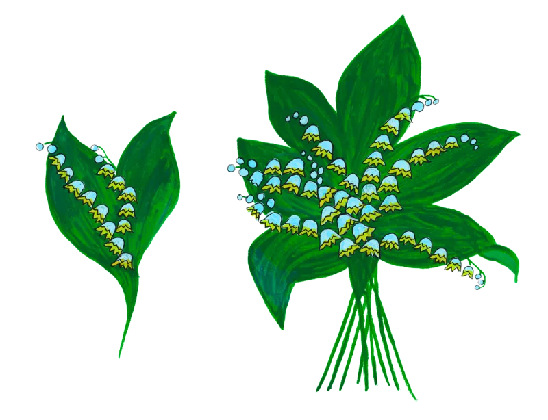 Lily of the valley Spring Bledule Stickdatei – Blumen