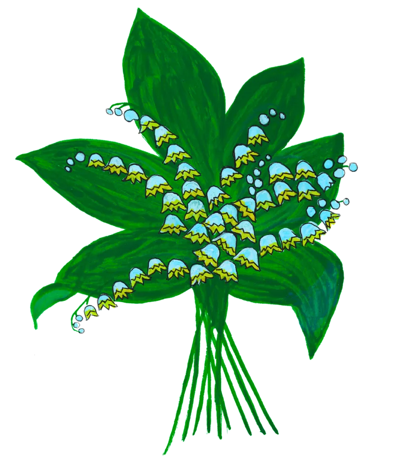 Lily of the valley Spring Bledule Stickdatei – Blumen