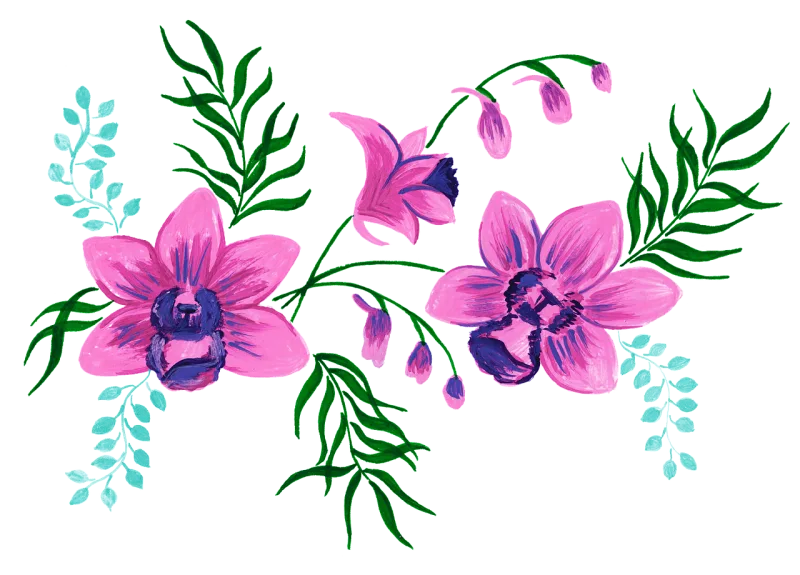 Orchid Orchid flower Watercolor Stickdatei – Blumen