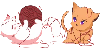 Cats Playful Thread Stickdatei