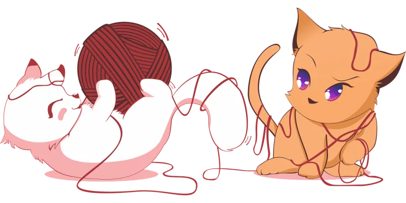 Cats Playful Thread Stickdatei – Tiere