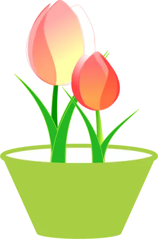 Tulip Flower Plant pot Stickdatei