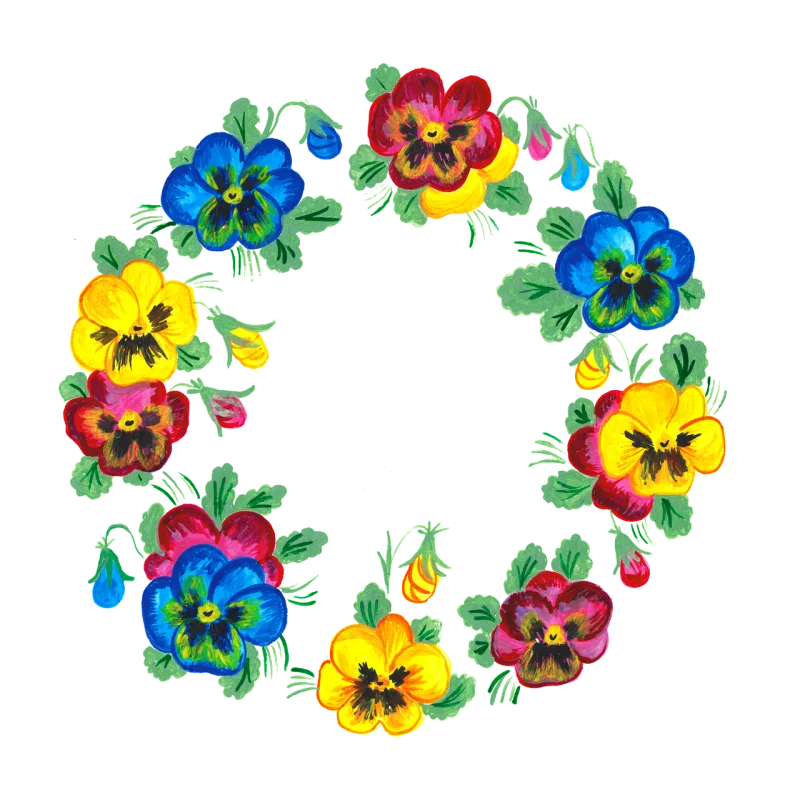 Pansies Wreath Frame Stickdatei – Weihnachten