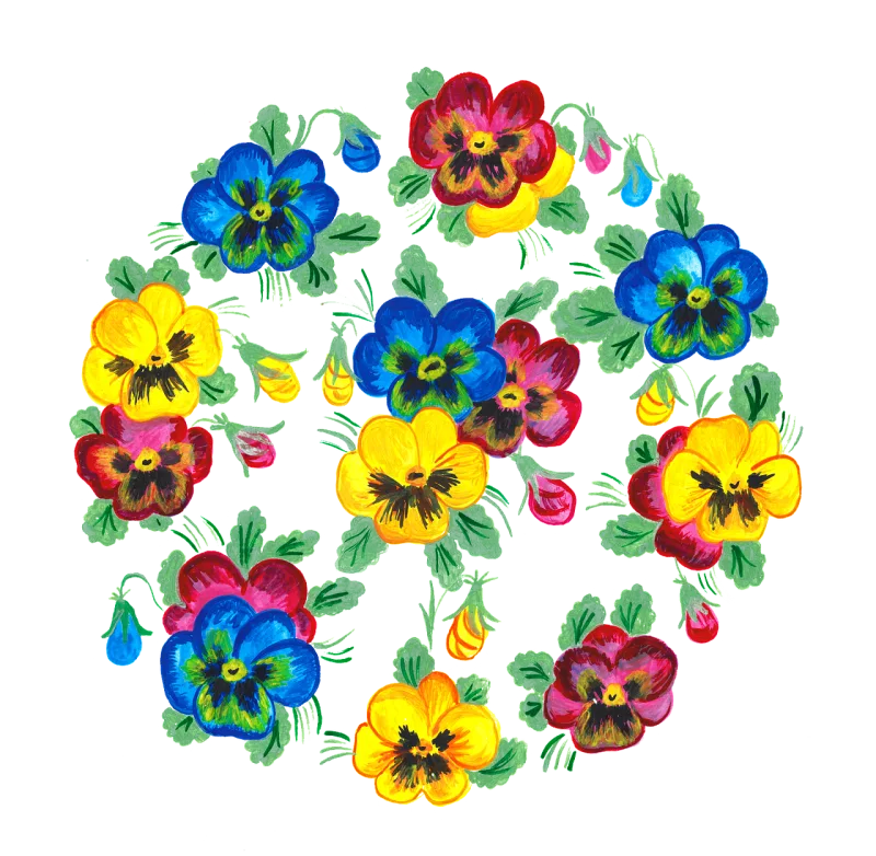 Pansies Flowers Wreath Stickdatei – Weihnachten
