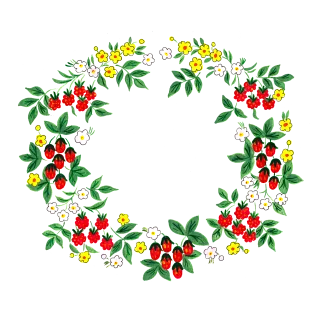 Wreath Garland Strawberries Stickdatei