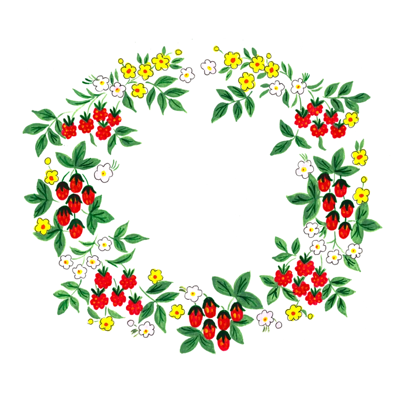 Wreath Garland Strawberries Stickdatei – Weihnachten