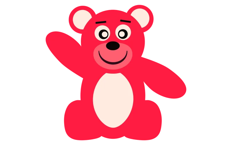 Teddy bear Isolated Alegre Stickdatei – Kinder