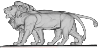 Lions Couple Statue Stickdatei – Herzen & Liebe