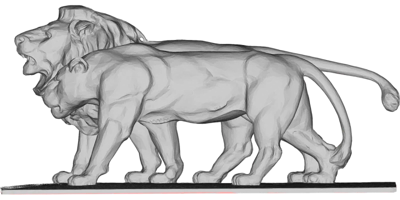 Lions Couple Statue Stickdatei – Herzen & Liebe