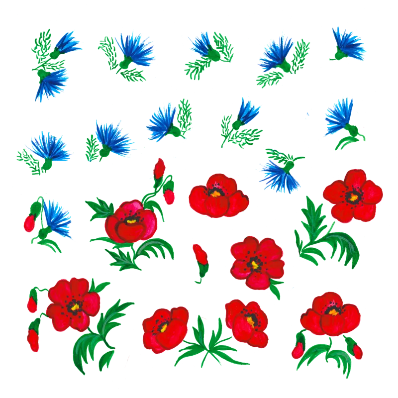 Poppies Poppy Cornflower Stickdatei – Blumen