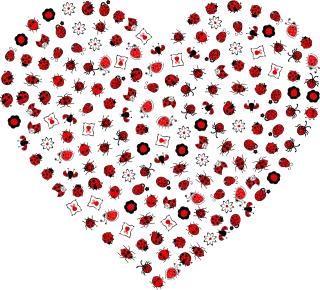 Ladybugs Ladybirds Heart Stickdatei