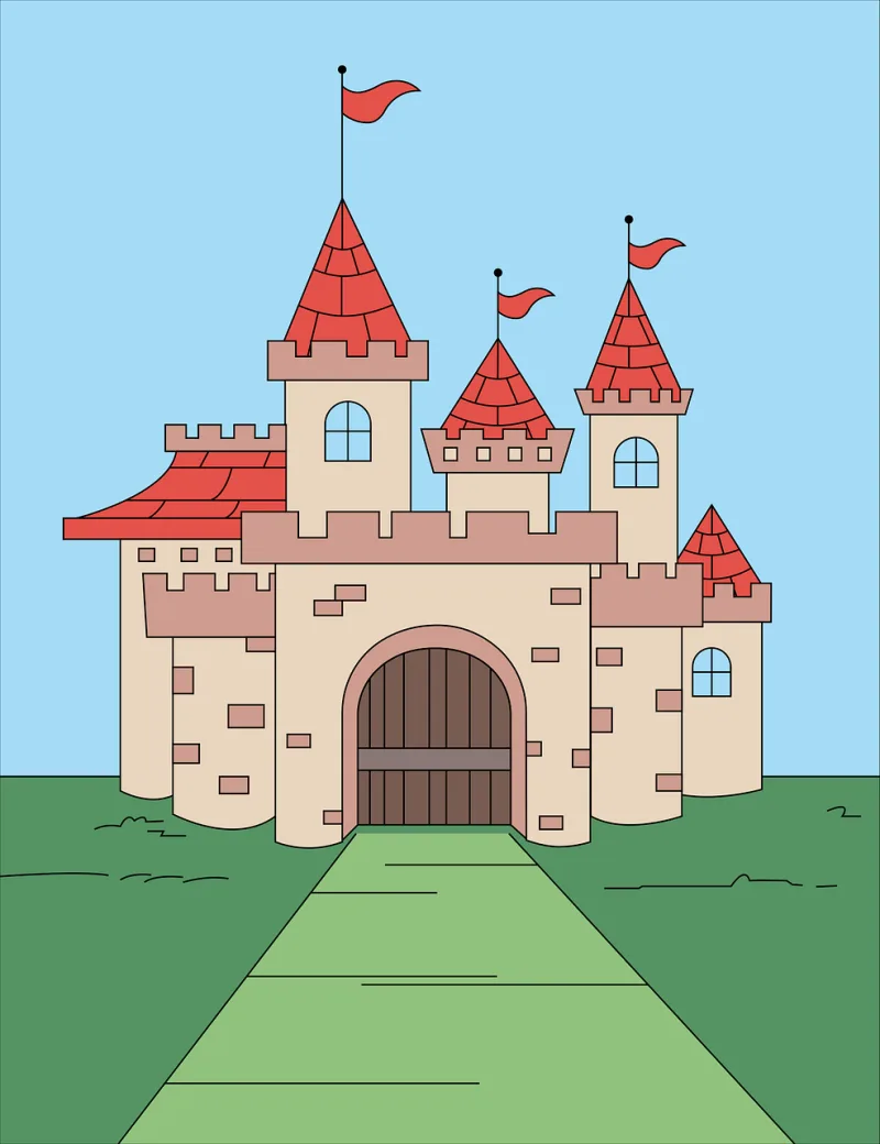 Castle A fairy tale Fantasy Stickdatei – Kinder