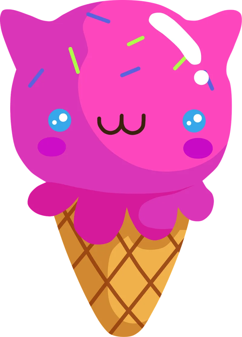 Ice cream Dessert Kawaii Stickdatei – Kinder