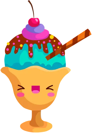 Ice cream Dessert Kawaii Stickdatei