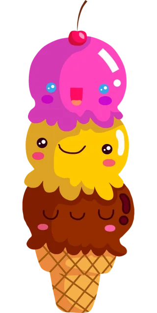 Ice cream Dessert Kawaii Stickdatei